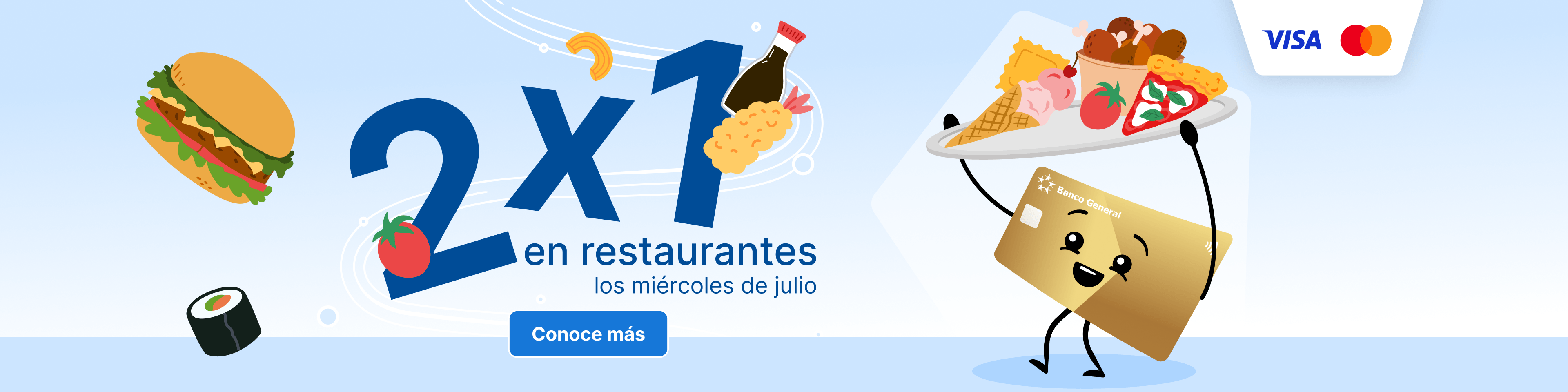 2x1 en restaurantes los miércoles de julio